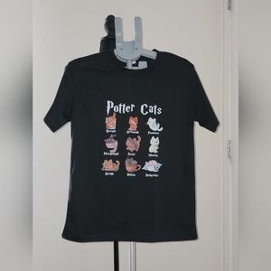 Potter Cats Graphic Tee - Black